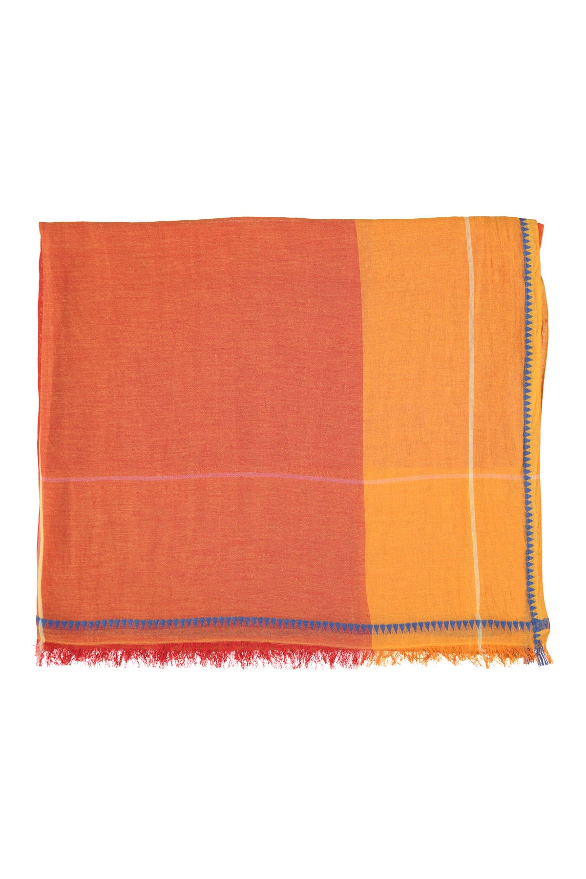 XL Scarf | Orange w/ little blue triangles