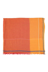 XL Scarf | Orange w/ little blue triangles
