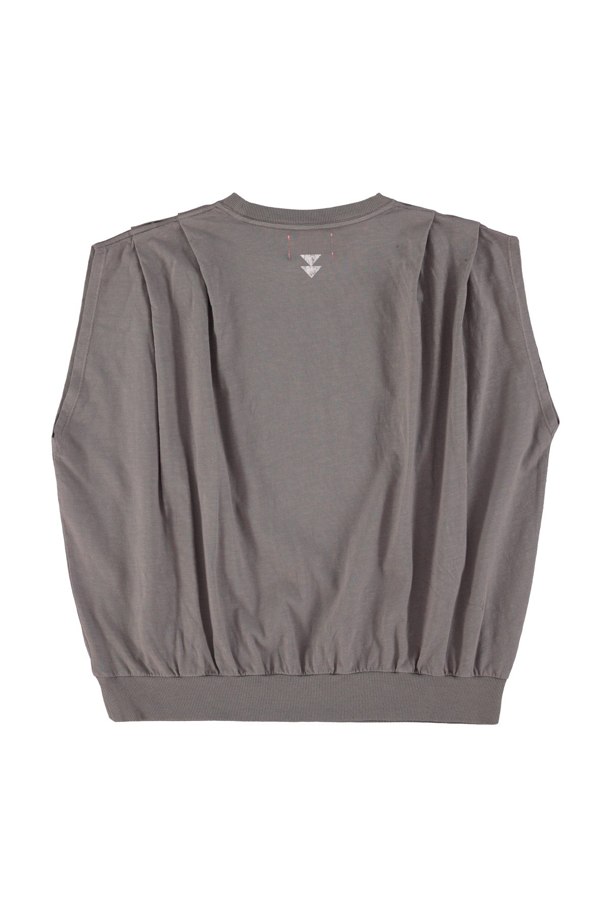 Fitted sleeveless t-shirt | Grey w/ "sisters dept" print