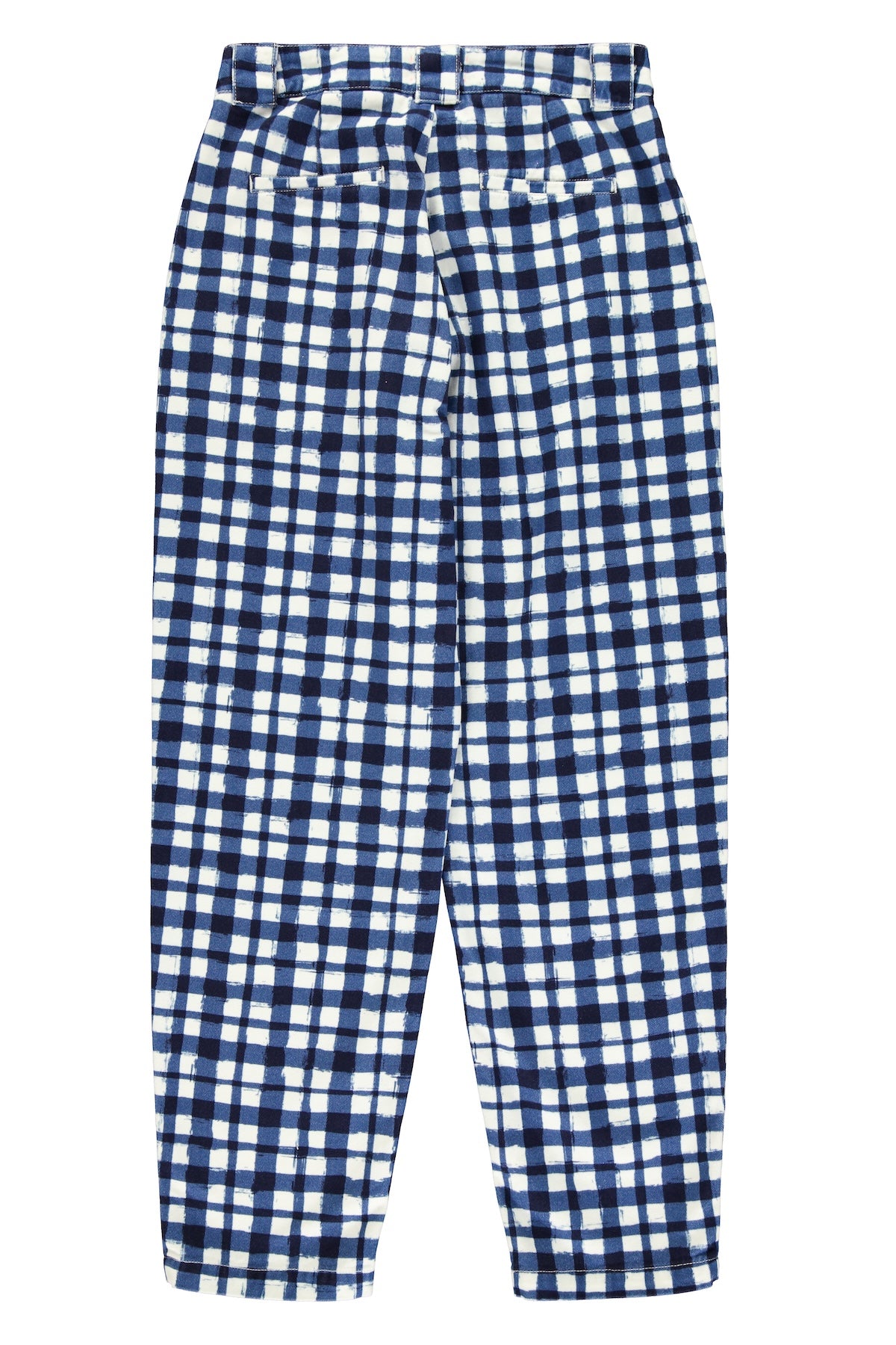 Trousers | Blue & ecru squares