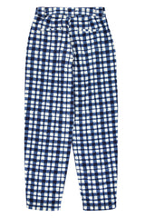 Trousers | Blue & ecru squares