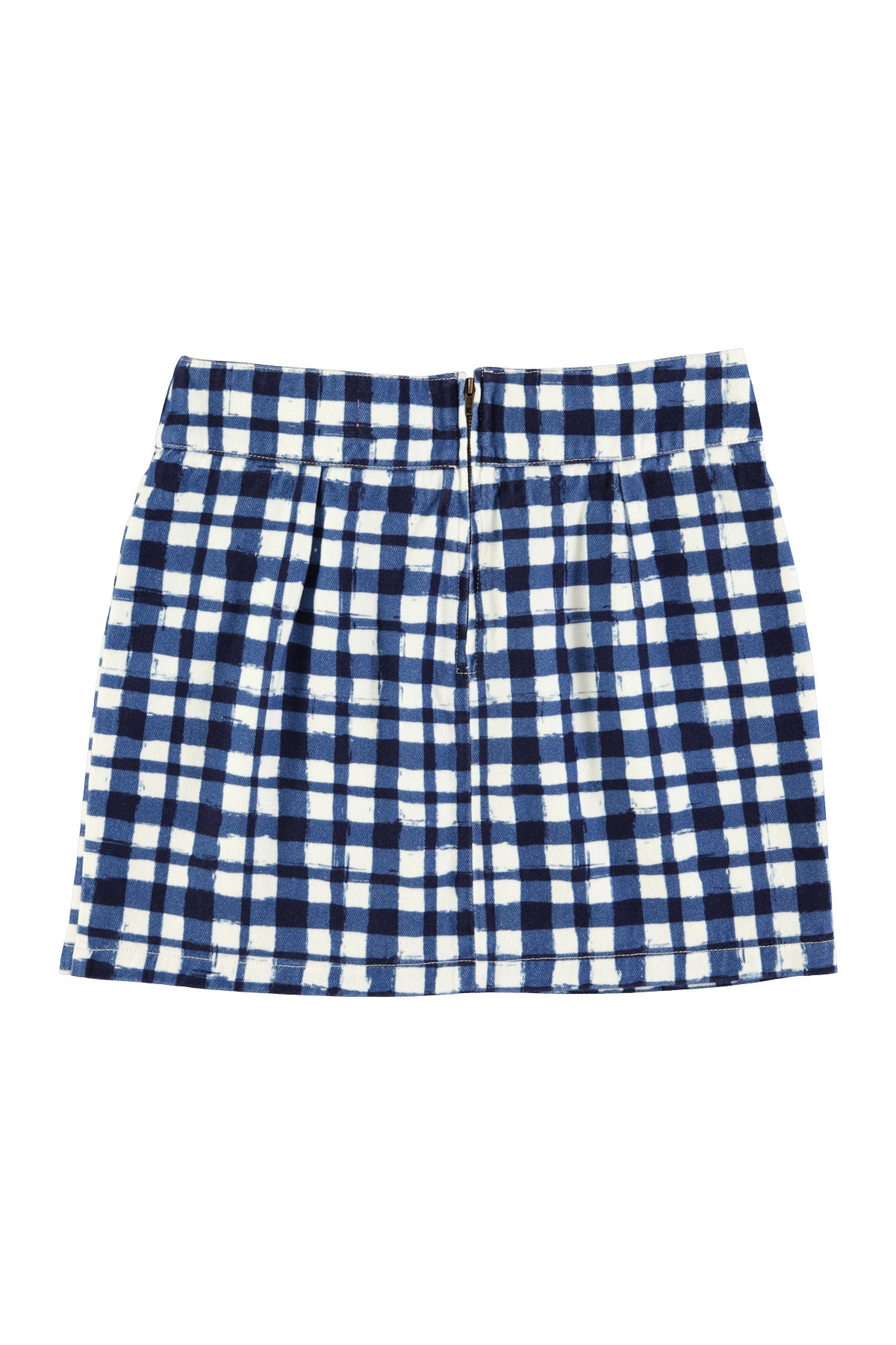 Short skirt | Blue & ecru squares