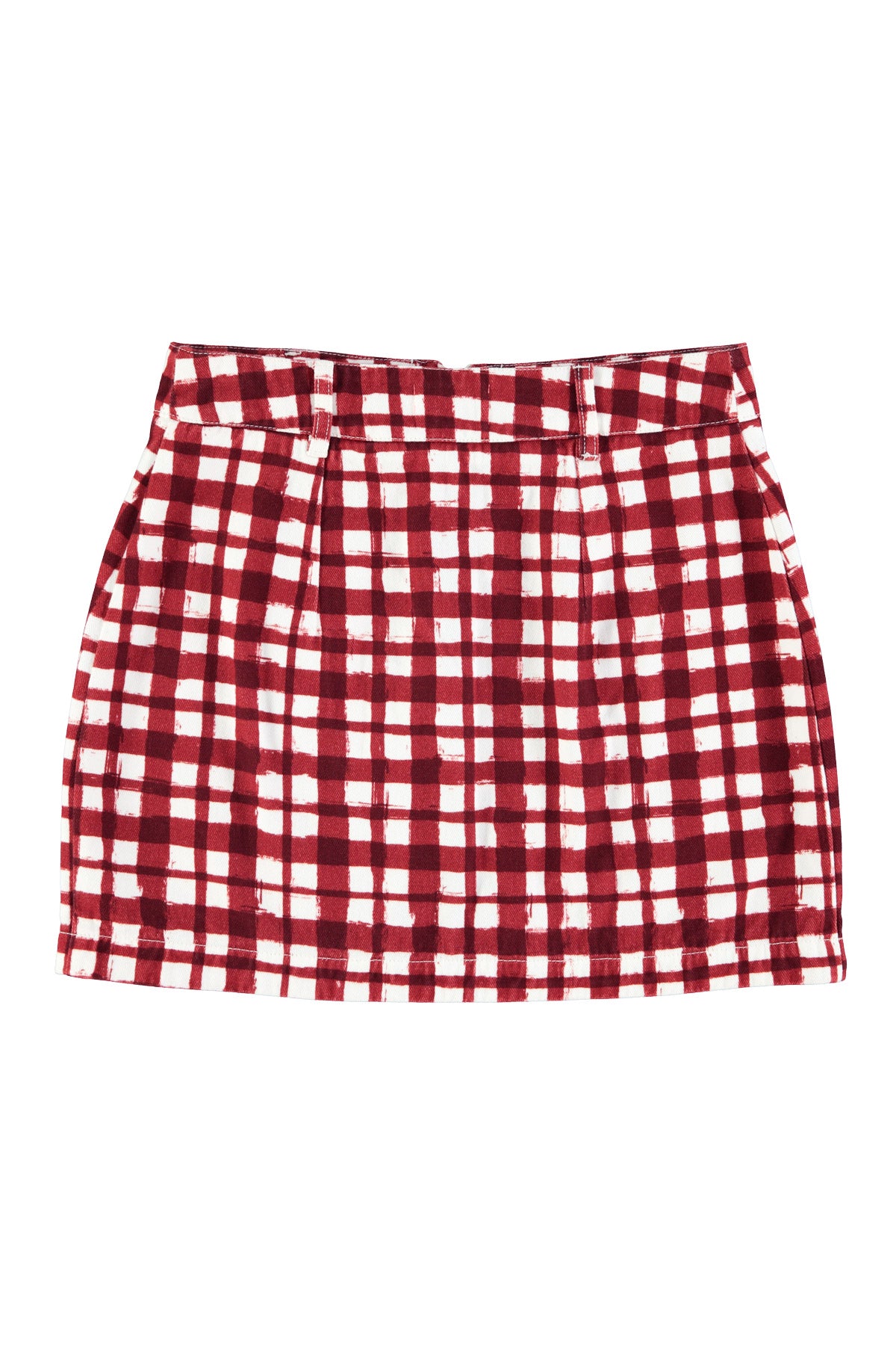 Short skirt | Bordeaux & ecru squares
