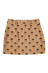 Short skirt | Brown w/ palm trees