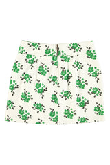 Short skirt | Ecru w/ green flowers