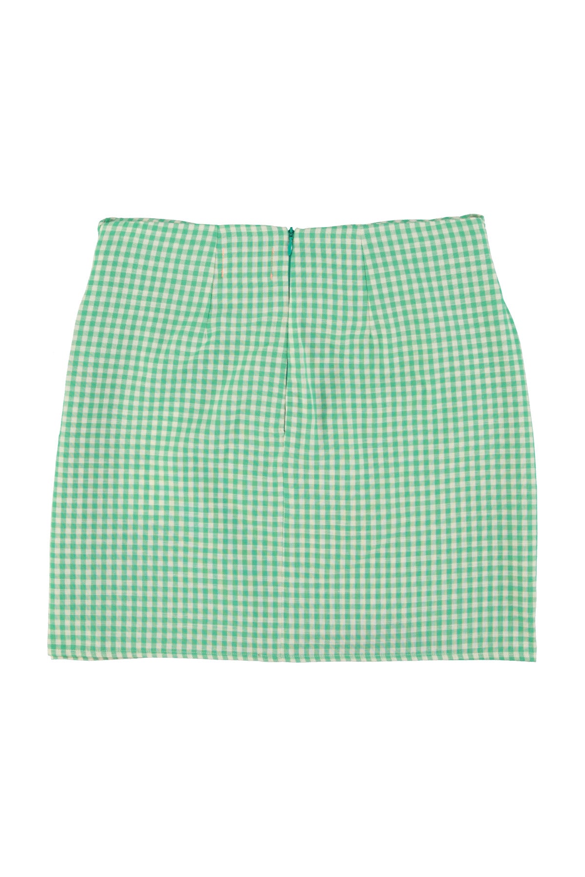 Short skirt | Green & ecru checkered