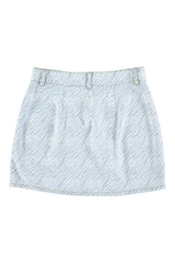 Short skirt | Light blue denim w/ zebra print