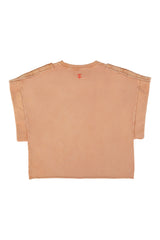 Short sleeve sweatshirt | Washed terracotta w/ "silly dancer" print