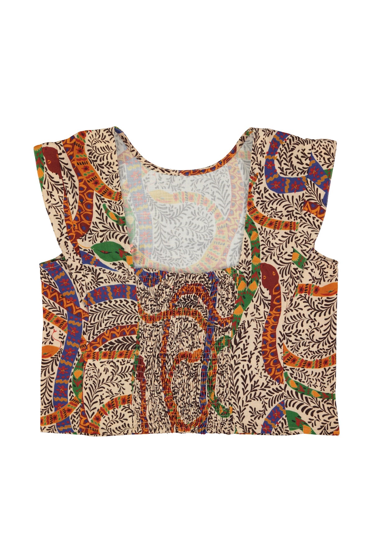 Sleeveless blouse | Multicolor snakes