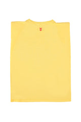 Sleeveless t-shirt w/ shoulder pads | Yellow w/ "dance at the kellerman" print