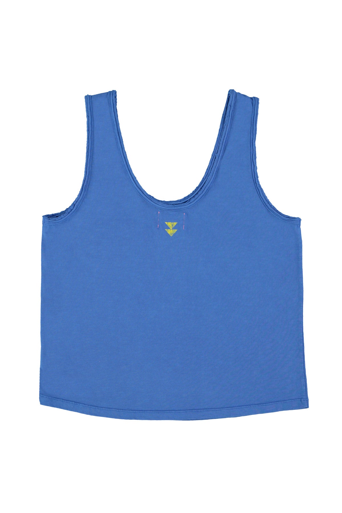 Sleeveless top w/ v-neck | Blue w/ "sisters dept." print