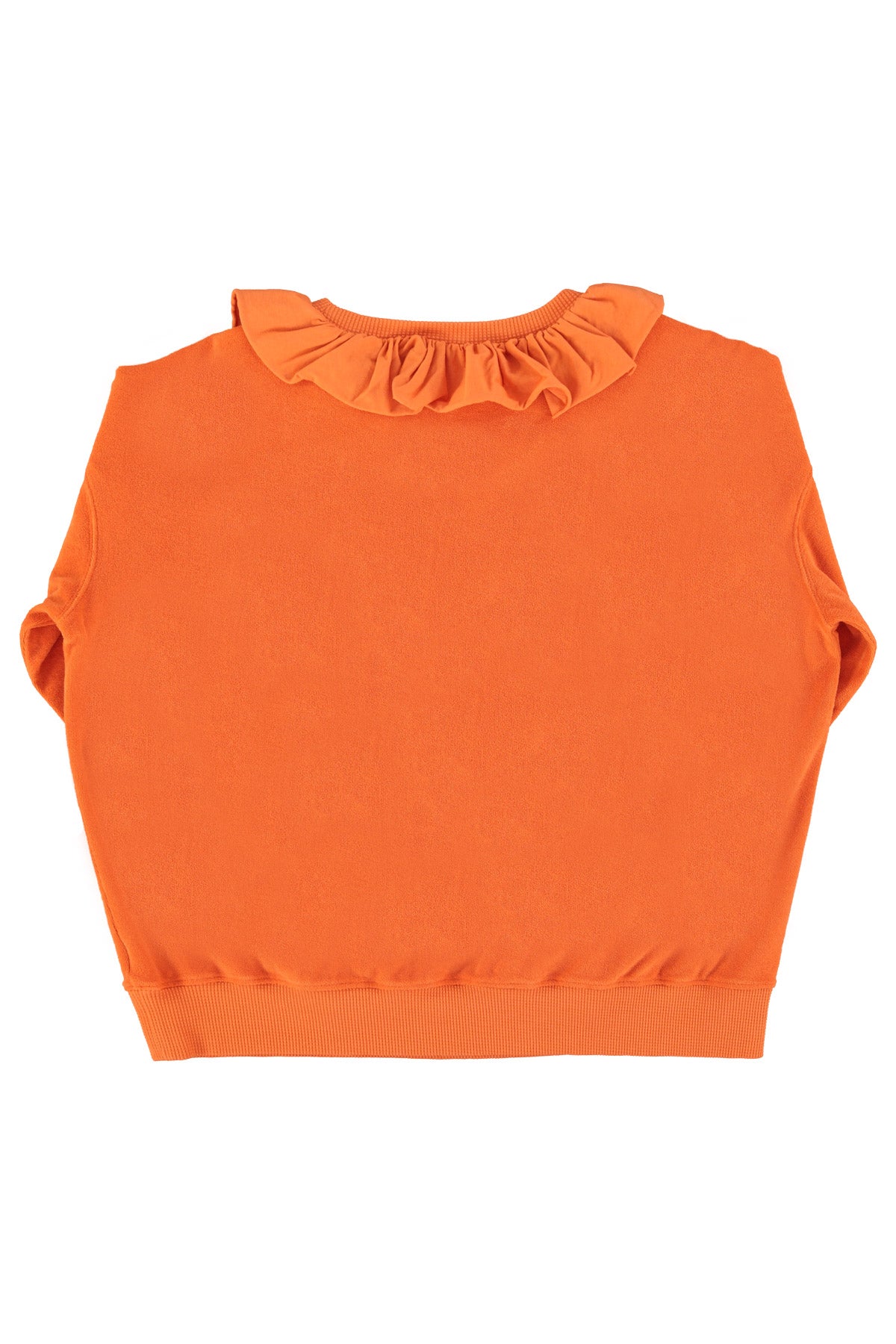 Sweatshirt w/ peter pan collar | Orange w/ "2 tango" print