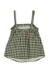 Top w/ straps | Black w/ ecru flowers