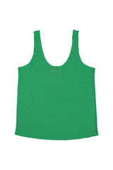 Top w/ v-neck | Green linen