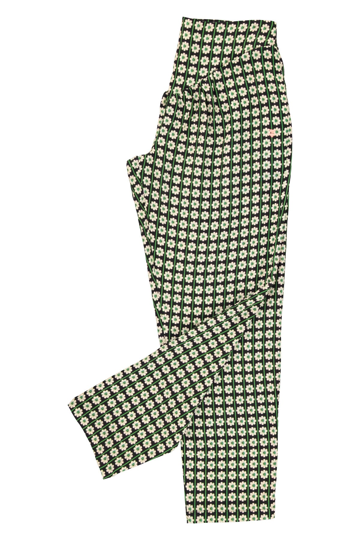 Trousers | Black w/ ecru flowers