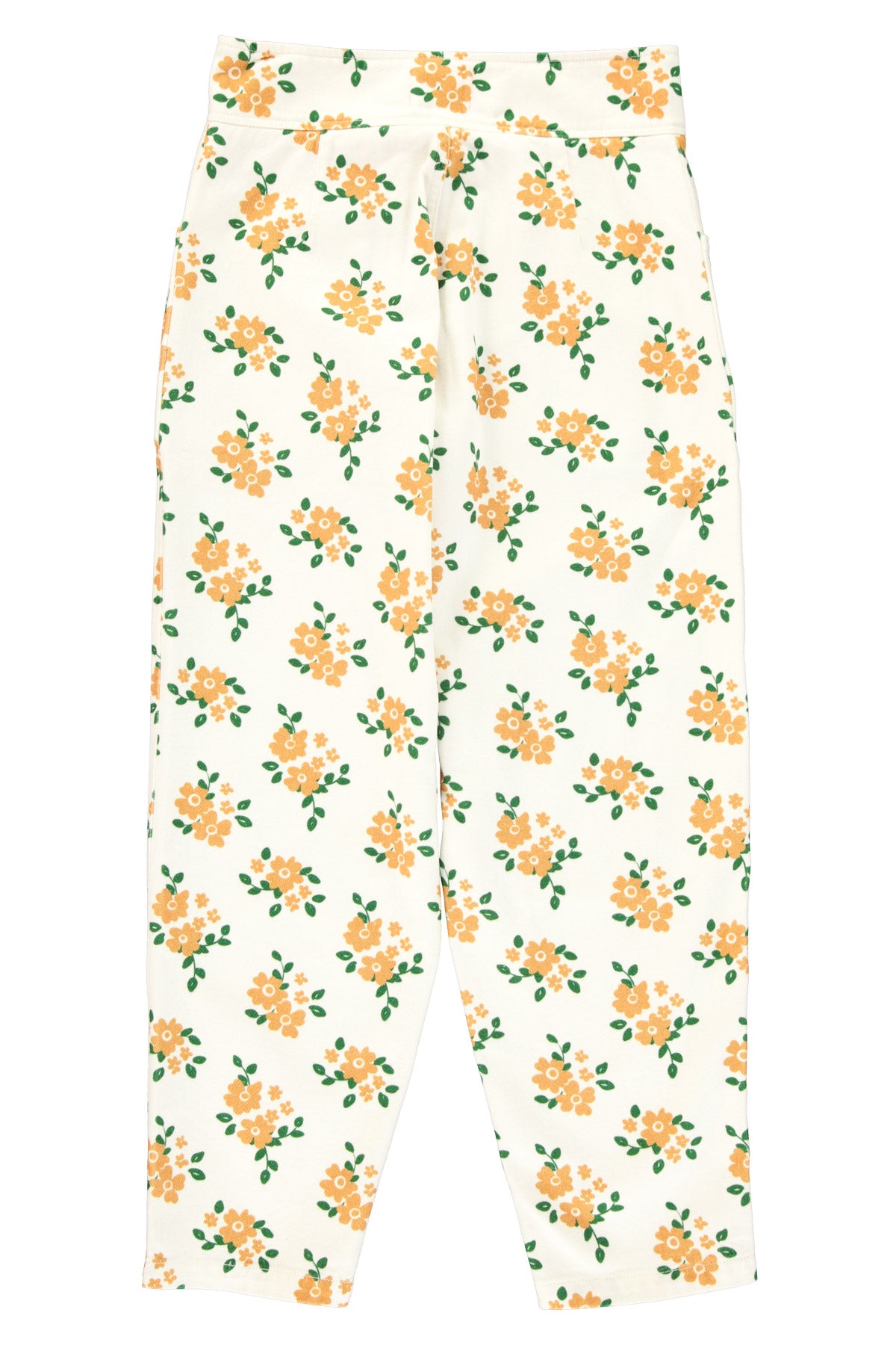 Trousers | Ecru w/ mustard flowers