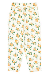 Trousers | Ecru w/ mustard flowers