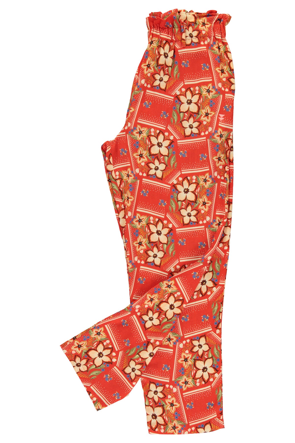 Trousers | Red w/ floral print
