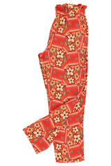 Trousers | Red w/ floral print