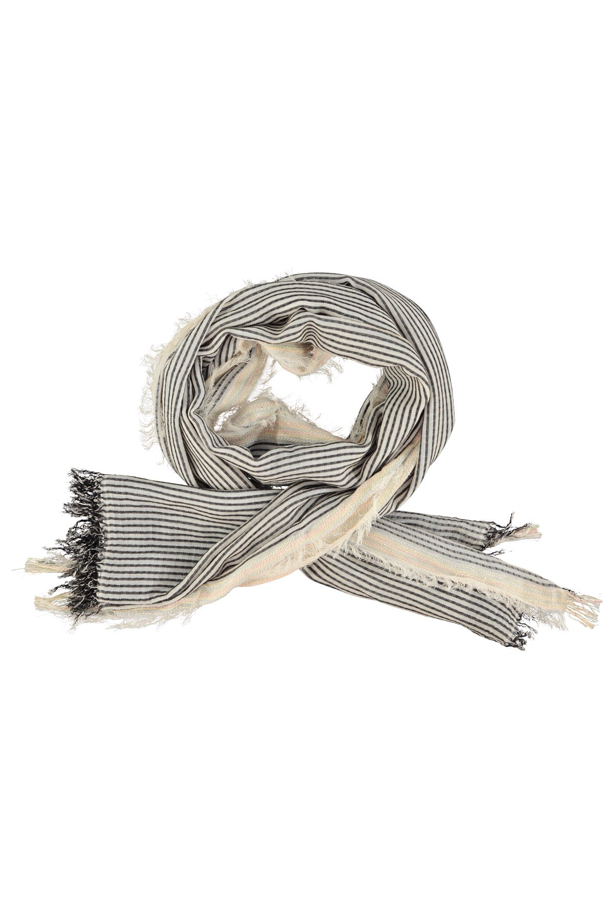 XL Scarf | Black & ecru stripes