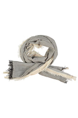 XL Scarf | Black & ecru stripes