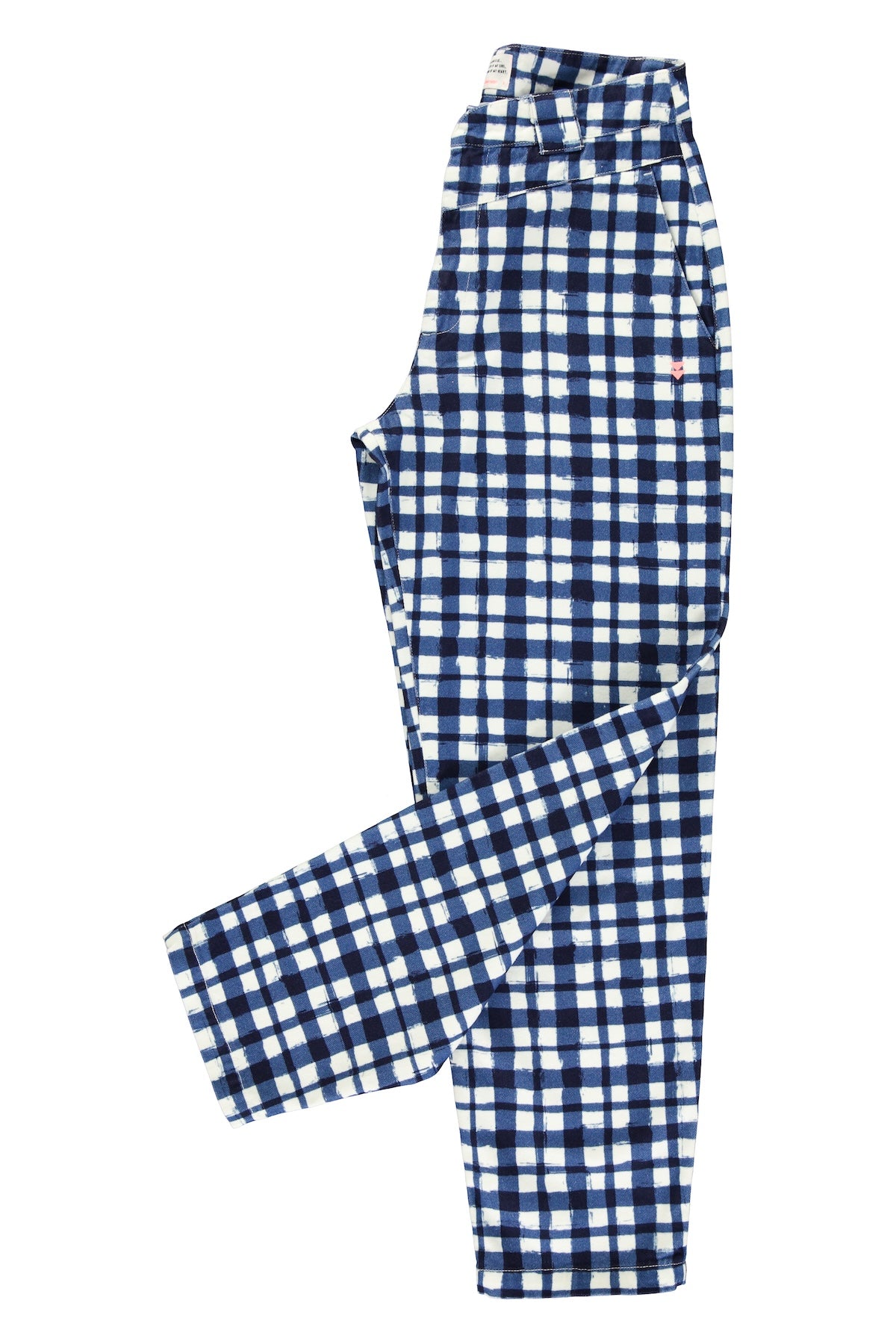 Trousers | Blue & ecru squares