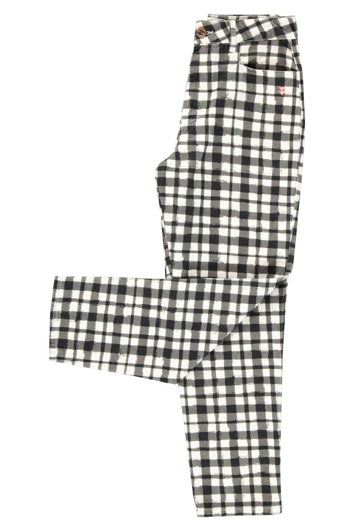Trousers | Black & ecru squares