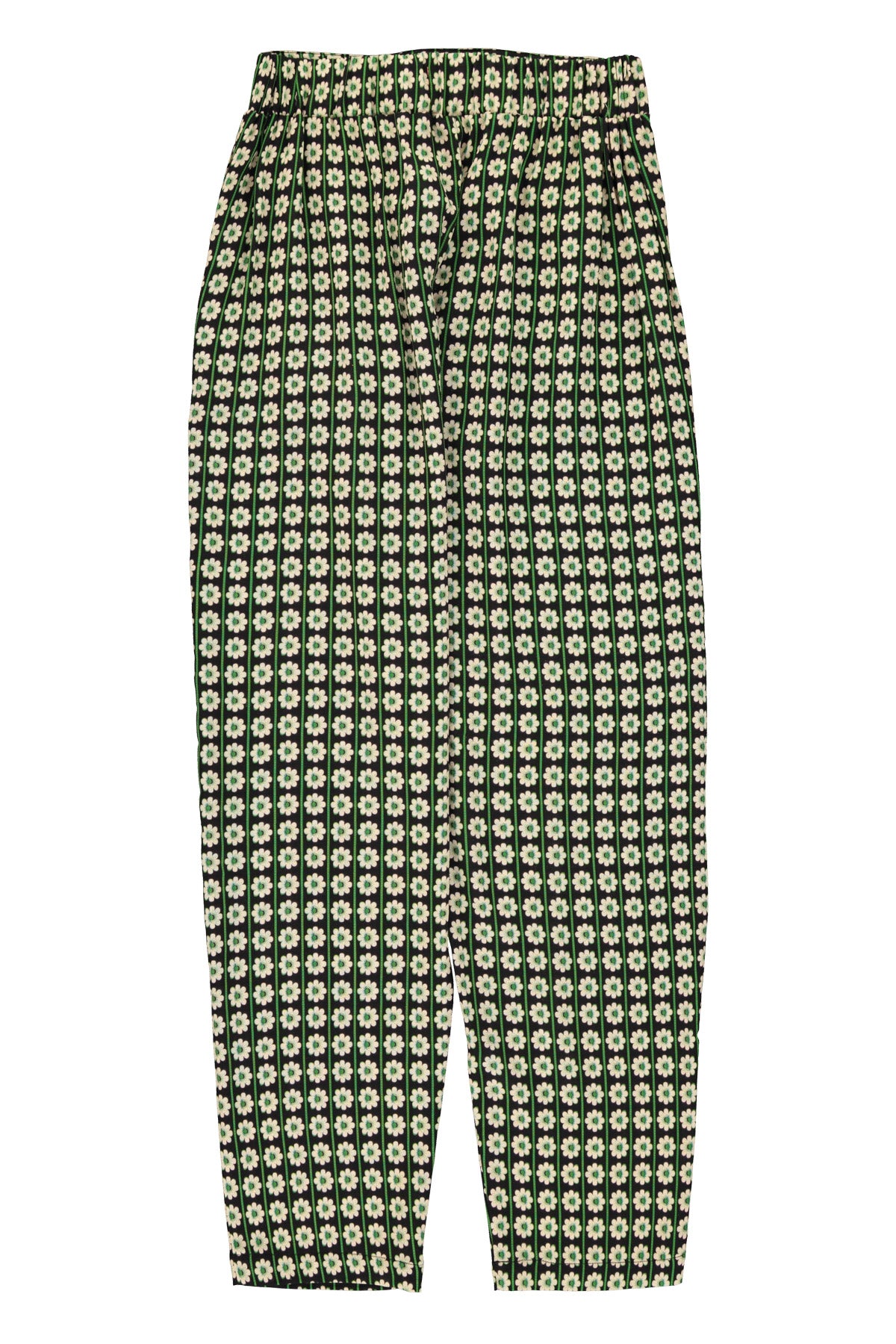 Trousers | Black w/ ecru flowers