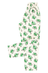 Trousers |  Ecru w/ green flowers