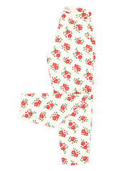 Trousers | Ecru w/ red flowers