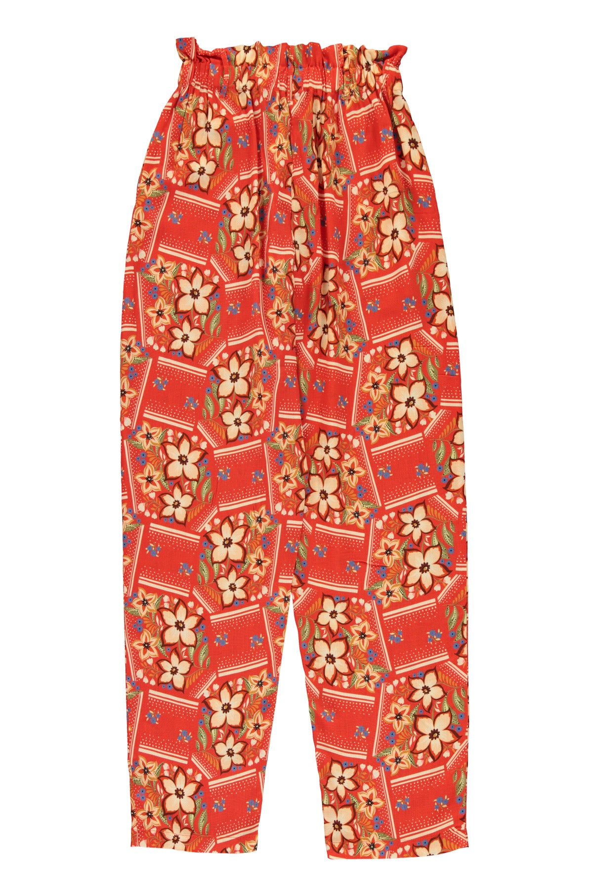 Trousers | Red w/ floral print