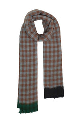 Wool Echarpe | Checkered Brown