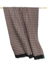 Wool Echarpe | Checkered Brown