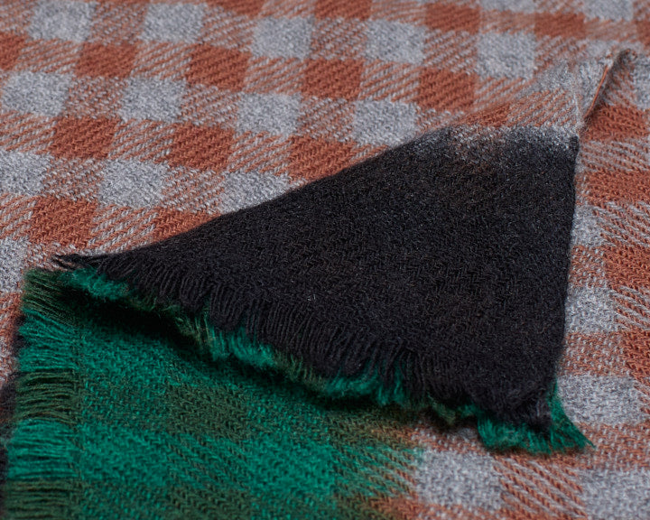 Wool Echarpe | Checkered Brown