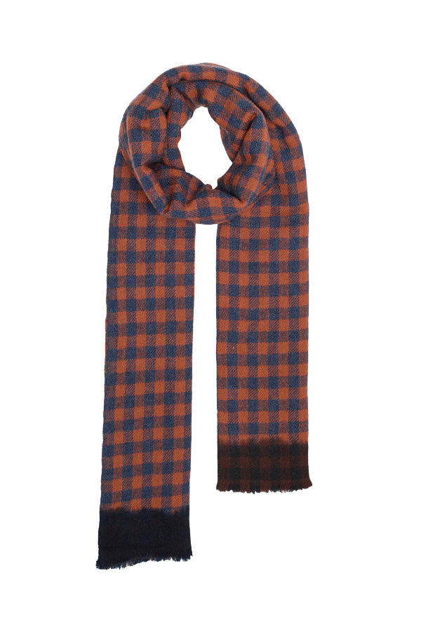 Wool Echarpe | Checkered Orange