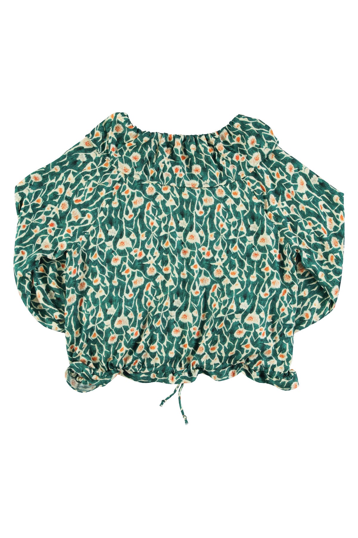 Blouse | Green w/ flowers