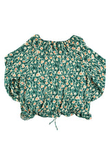 Blouse | Green w/ flowers