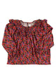 Blouse | Pink & red floral print