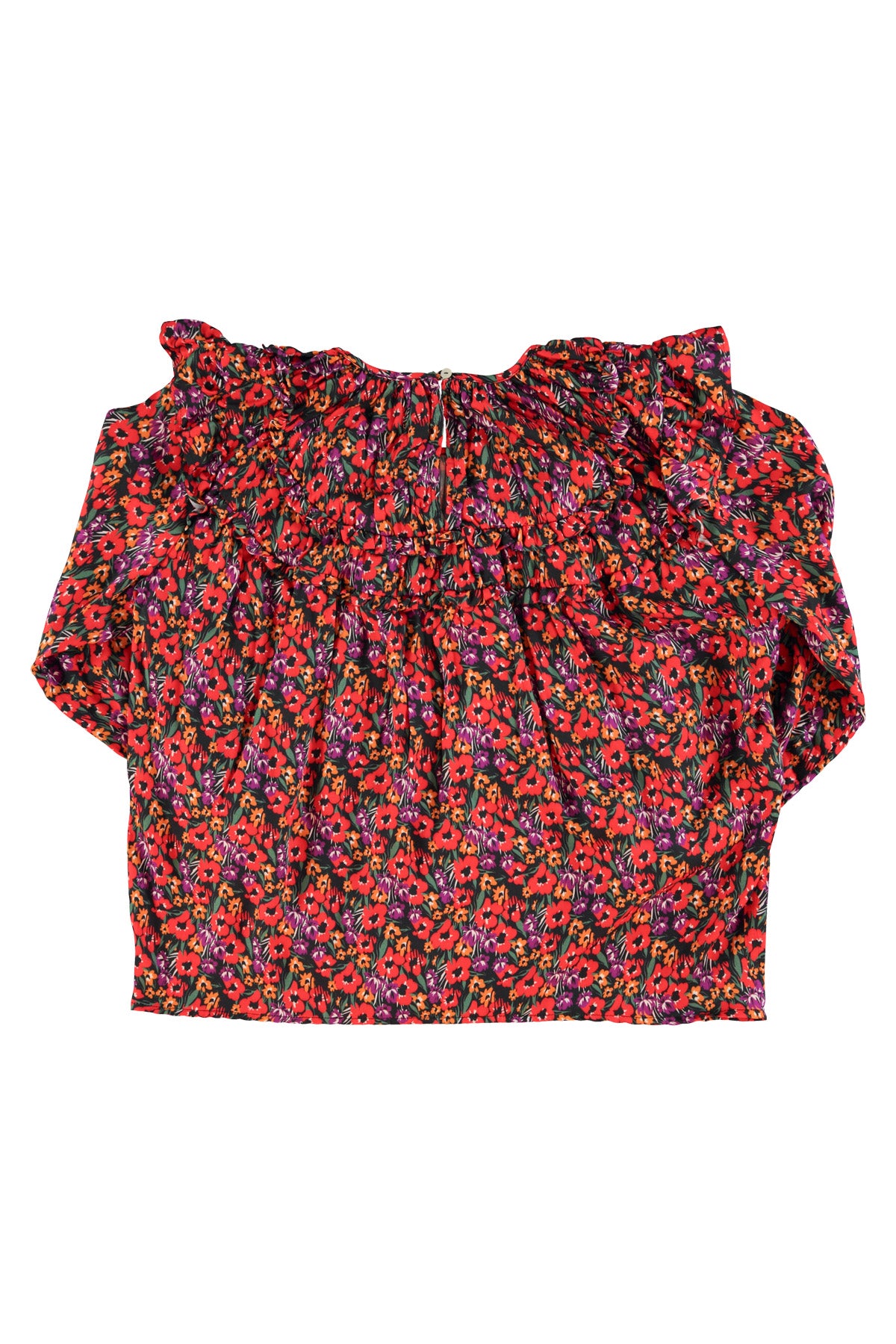 Blouse | Pink & red floral print