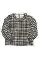 Blouse w/ collar  | Ecru & black checkered