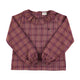 Blouse w/ collar | Pink checkered