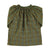 Blouse w/ ruffle collar | Green checkered