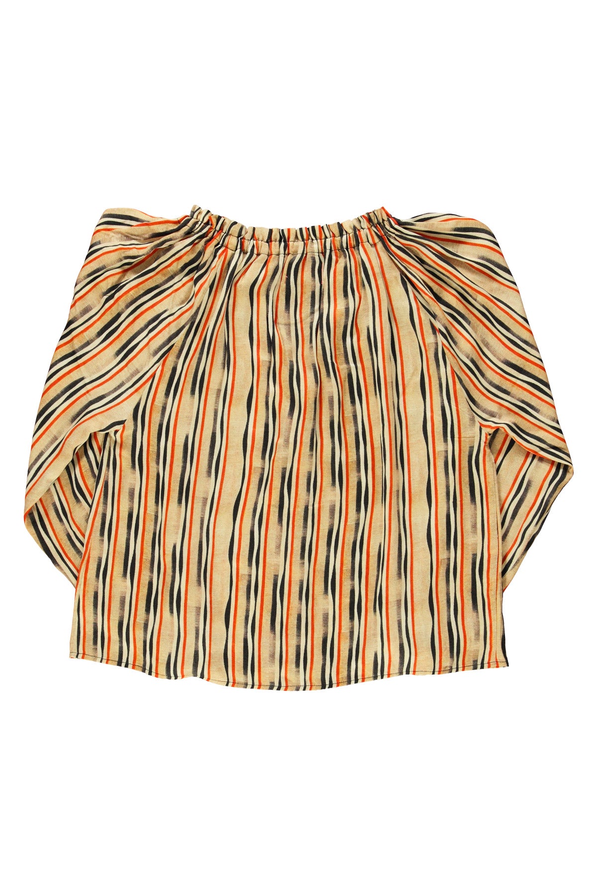 Blouse w/ ruffle collar |  Sand w/ stripes