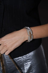 Bracelet | Pearl leather w/ golden beads