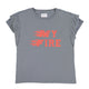 Double short sleeve t-shirt | Dark grey w/ "my fire"print