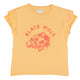 Double short sleeve t-shirt | Orange w/ "black wolf" print