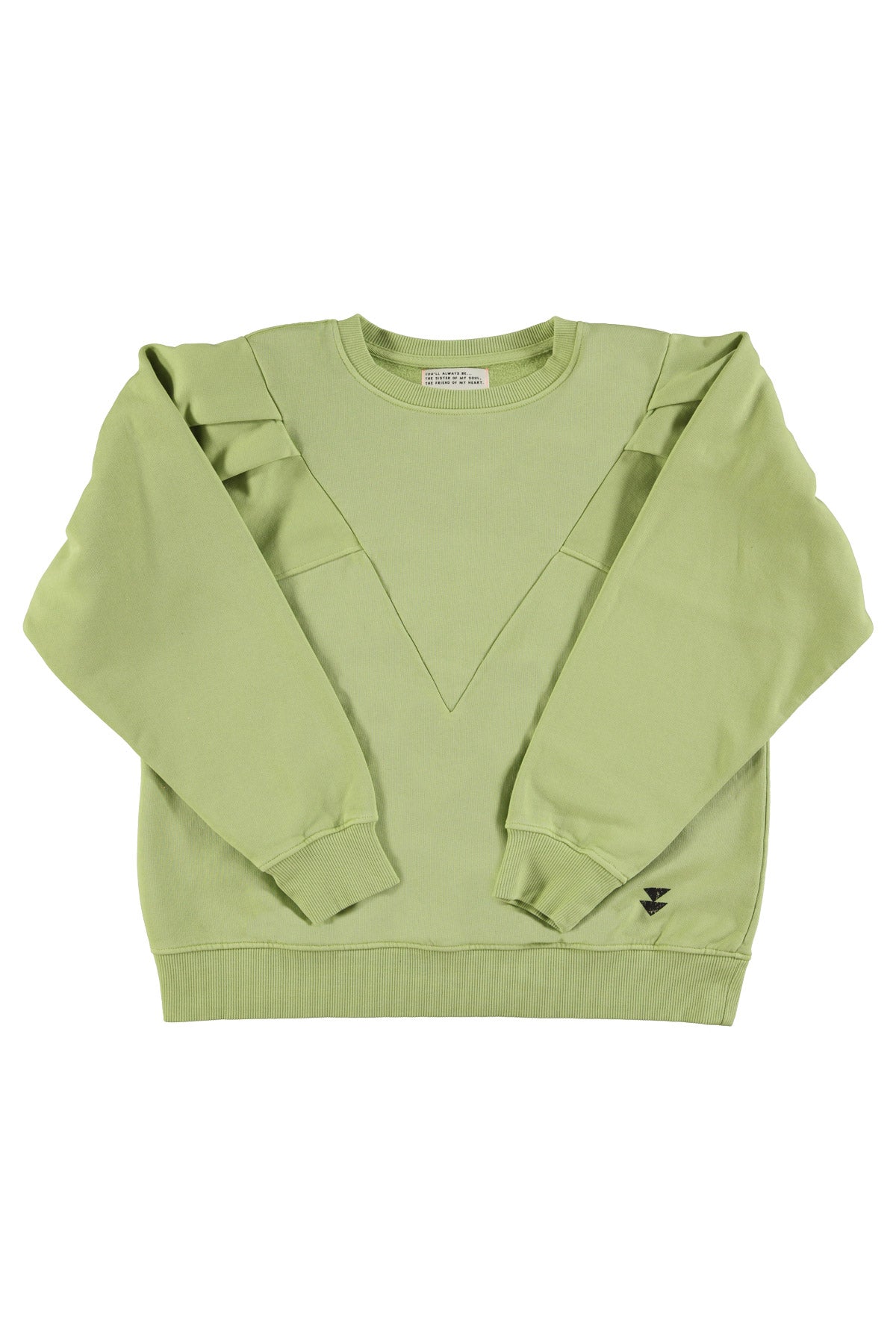Fitted sweatshirt | Light green w/ little logo print