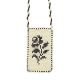 Glass bead necklaces | White & black flower