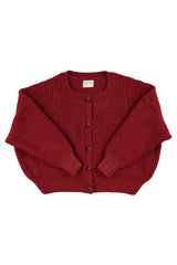 Knitted soft cardigan | Bordeaux