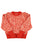 Knitted soft sweater | Red & ecru w/ animal print